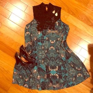 Anthropologie Maeve romantic lace swing dress